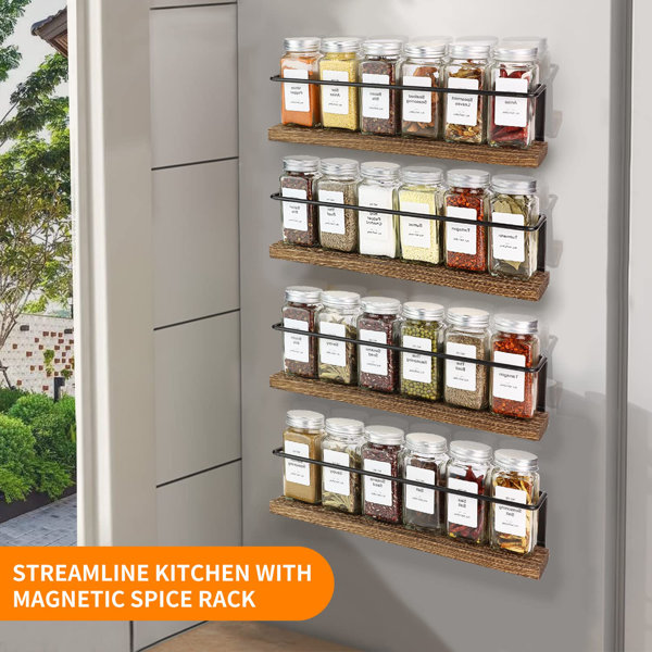 17 Stories Spice Organizer Set With 24 Glass Jars, Labels, And